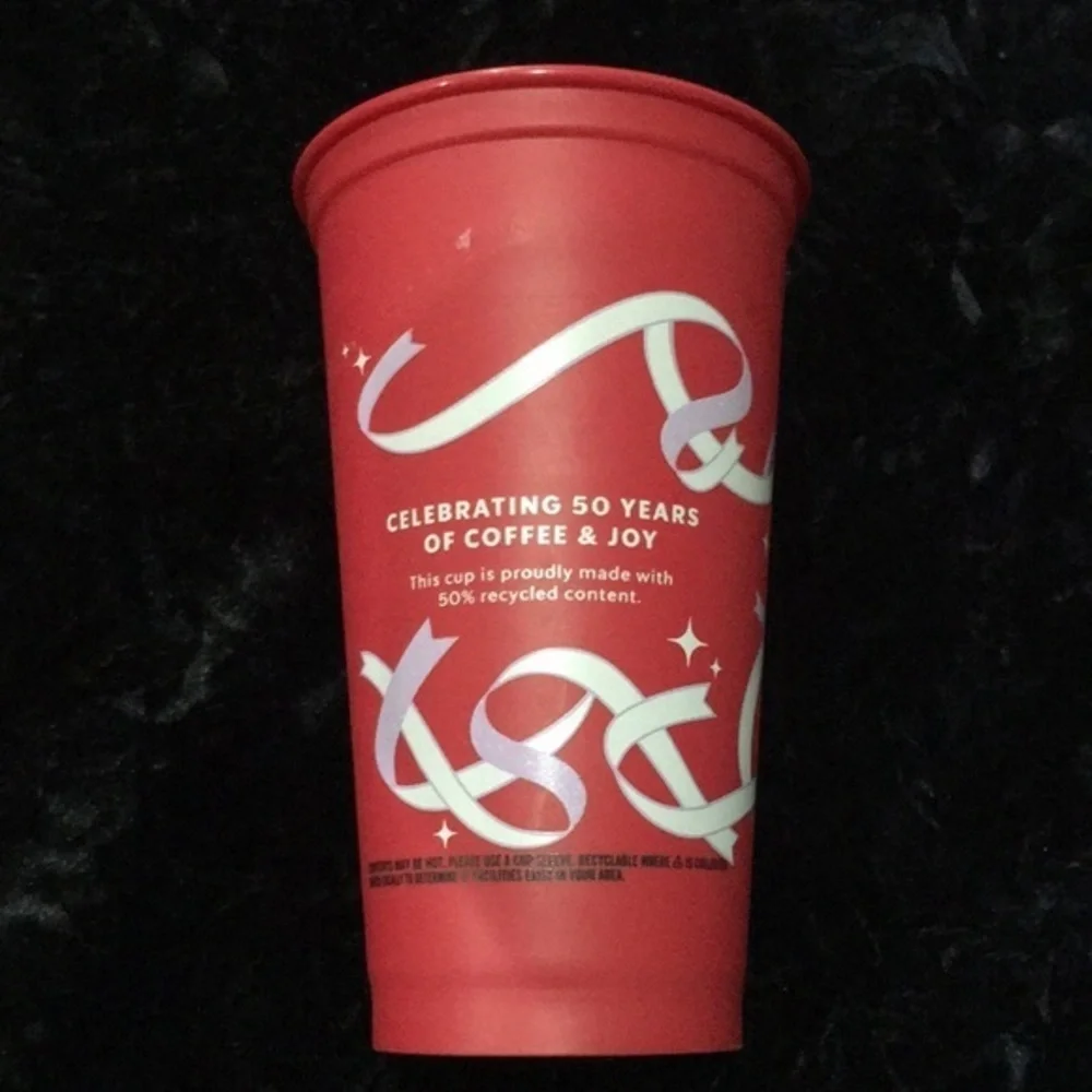 Starbucks- Holiday Celebrating 50 years of coffee and Joy Cup.